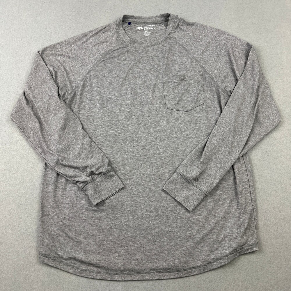 Onward Reserve Shirt Men XL Gray Performance Pocket Tee Crewneck Pullover